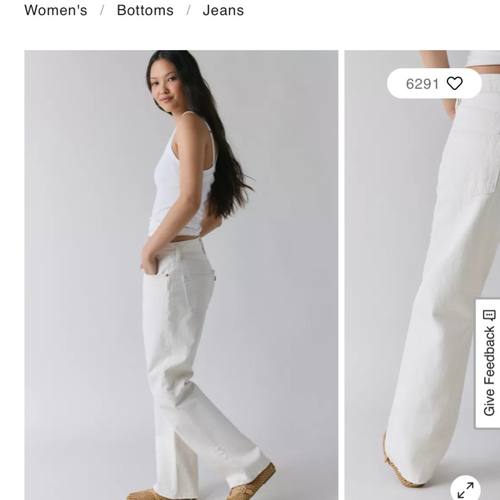 Levi's 90s 501 White Jeans
